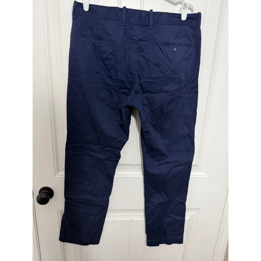 J.Crew Pants Mens 34x32 Flex Straight Navy Blue Chino Stretch EUC